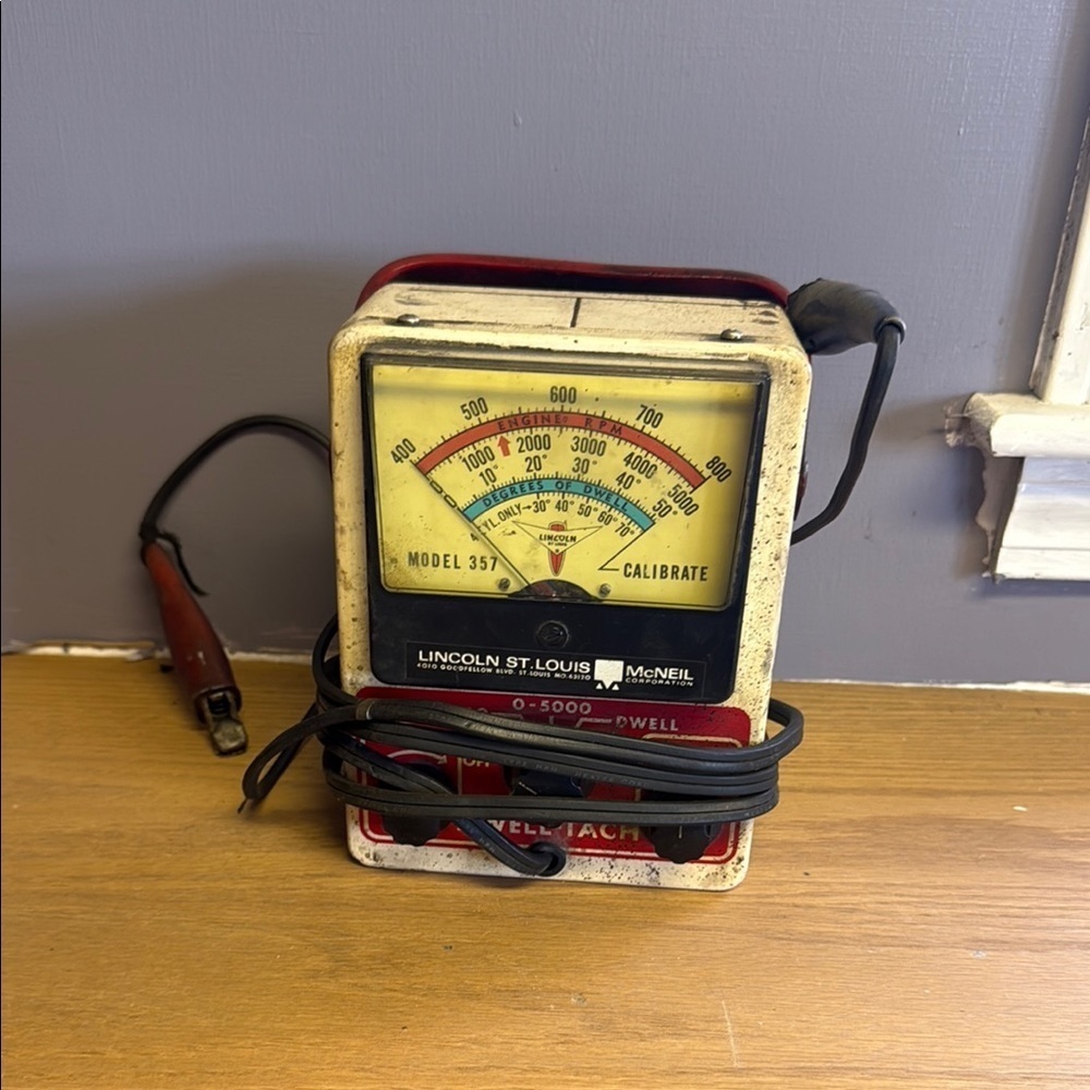 Vintage Well Tachometer with Yellow and Red Display